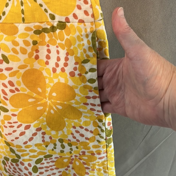 J. Crew Yellow/Green Modern Floral Print, Pockets - Size 2 - Picture 2 of 8